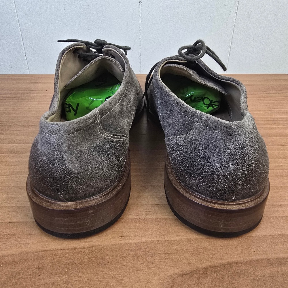 ECCO Gray Suede Apron Toe Derby Leather Lace Up Shoes Oxfords Mens Size 43 US 10 - Picture 3 of 11
